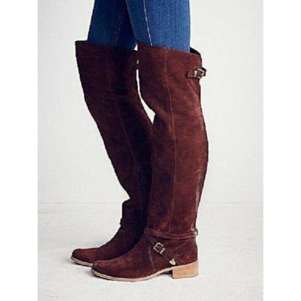 Charles David Boots Brown Suede Leather Over-The-Knee Amorosa SZ 6.5 NEW